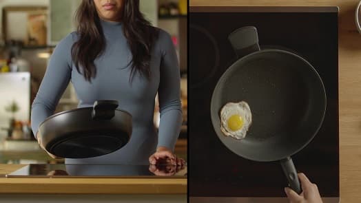 Anti-aanbakpan met deksel, 28 cm, iCook video